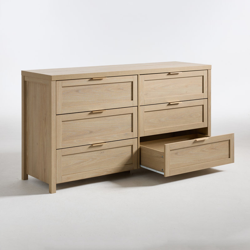 Commode 6 tiroirs Allenside, Chêne clair