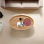 Table basse ovale en bois avec rangement 45,3 po, plateau en noyer avec pieds rouges, table de salon Mid-Century, mobilier d'appoint de style campagnard pour grands espaces, assemblage facile