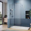Paroi de douche sans cadre 71 cm (L) x 188 cm (H) en verre trempé transparent de 8 mm avec double tablette en verre, chromée-111995352