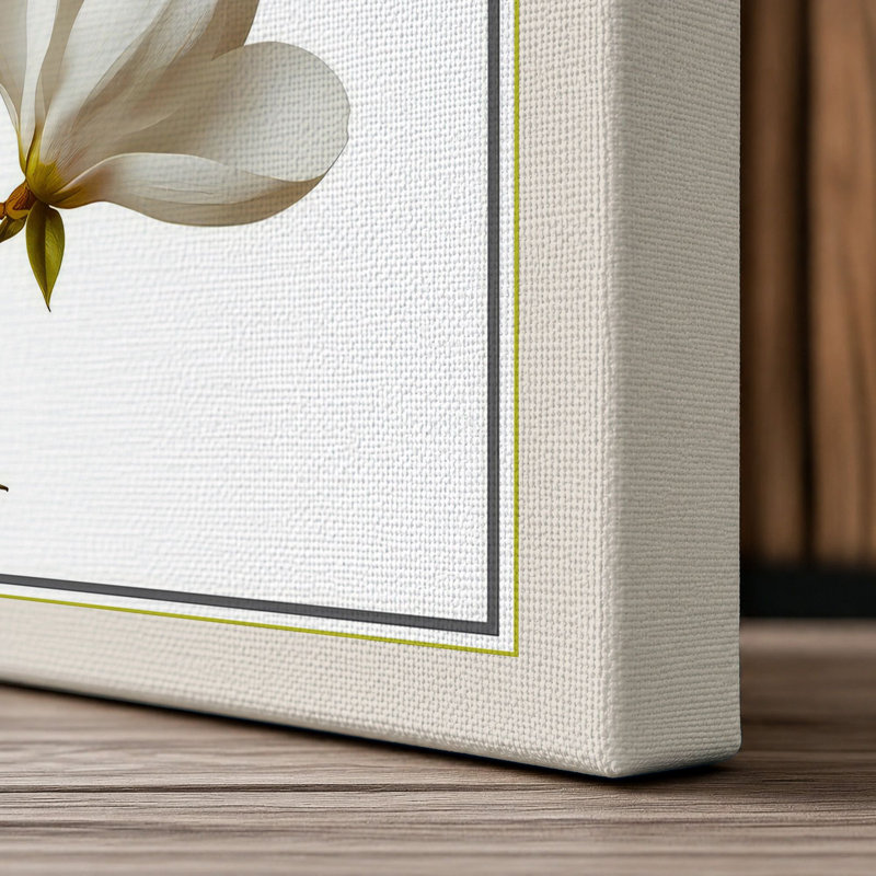 Flowering Branch Botanical - Wrapped Canvas, 24x16 - 61.0 x 40.6 cm, Cream Border