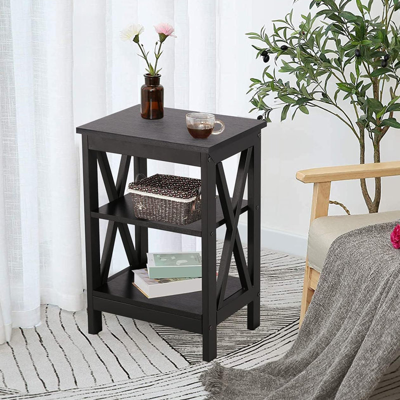 Grand lit tapissier avec 2 tables de chevet - station de charge, ensemble de chambre à coucher moderne, Beige/noir, Grand lit