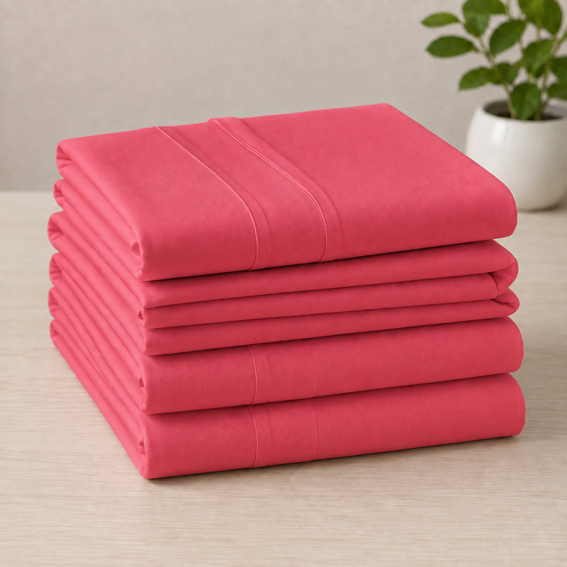 6-Piece Premium Deep Pockets Microfiber Sheet Set, Twin, Salmon Pink