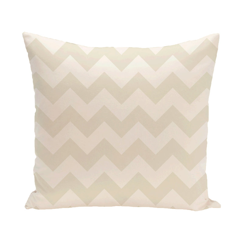 Chevron Reversible Throw Pillow, 18" H x 18" W, Ivory