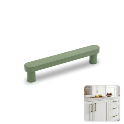Poignée d'armoire moderne de style Mid-Century ROUS, 5 po, olive (vert)