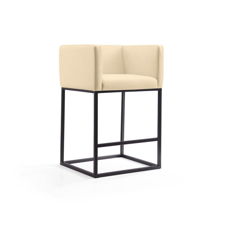 Upholstered Counter Stool with Metal Frame