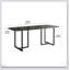 Élégante table de salle à manger en acier au carbone avec pierre noire Lauren, durable et élégante pour les intérieurs modernes-1476830956