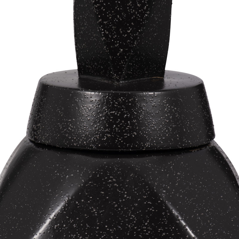 Modern Ceramic Jar with Removeable Lid for Home Decor – Versatile Faceted Design Accent Decor for Table Decor and Flower Vase Centerpiece