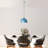 Light Blue Adjustable Chandelier, Metal Body, Ø11 x 11.4 inches | Total Height: 14.2 - 49.2 inches | 90 cm Cable Length, E27 Socket, Max 40W | Elegant Home Lighting Fixture for Living Room & Dining Area, IP20 Rated-476976627-476976636