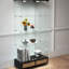 Étui de rangement à 2 portes et 4 tablettes, présentoir en verre moderne avec lumières DEL, noir et naturel, assemblage rapide, peu encombrant pour la cuisine-407757903