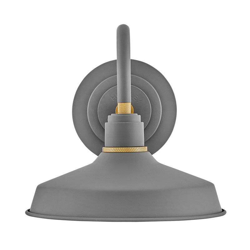 Hinkley Foundry Outdoor Gooseneck Barn Light Wall Lantern, Dark Matte Gray