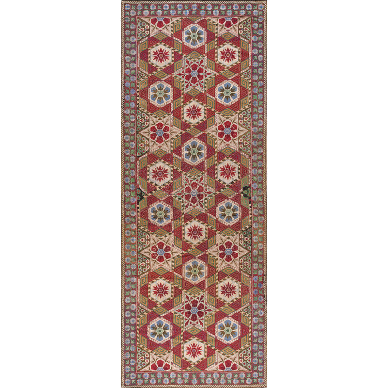Antique Large Needlepoint French Flat Weave Rug