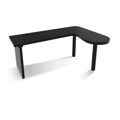 62.99" Black Rectangular Solid Wood desk