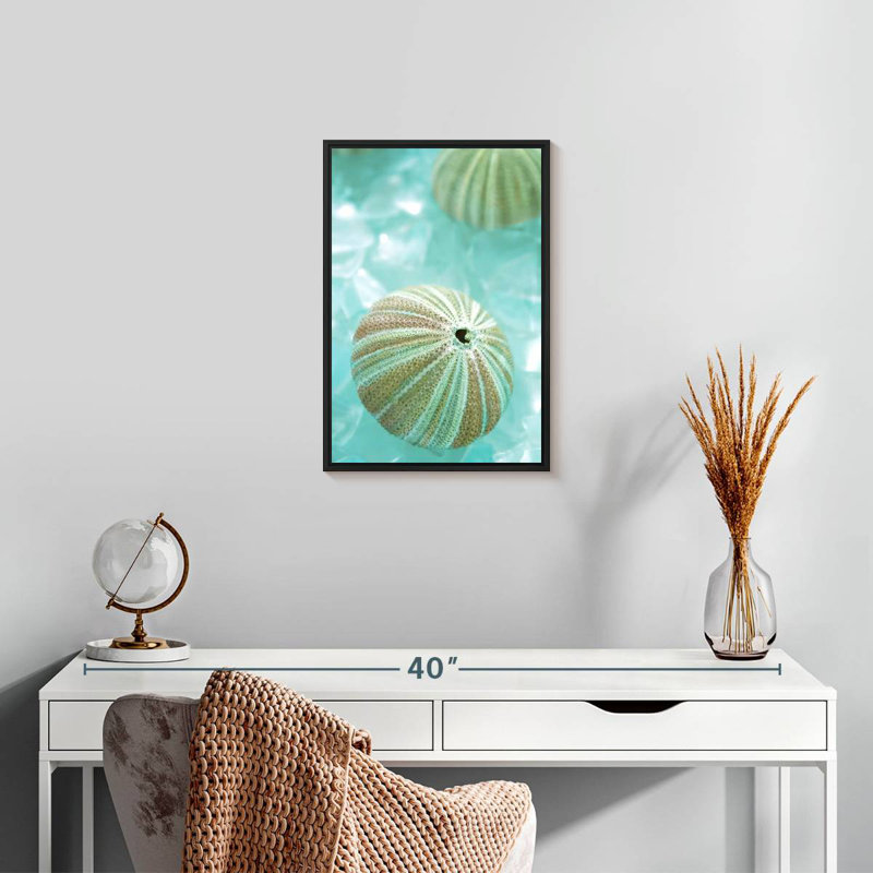 Verre de mer IV, 13 po x 19 po, Cadre flottant noir