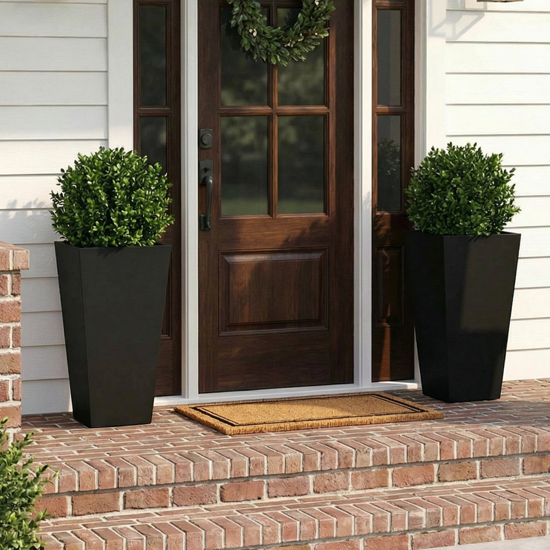 Jardinières en métal pour plantes d'extérieur, H 30 po x l 14 po x P 14 po