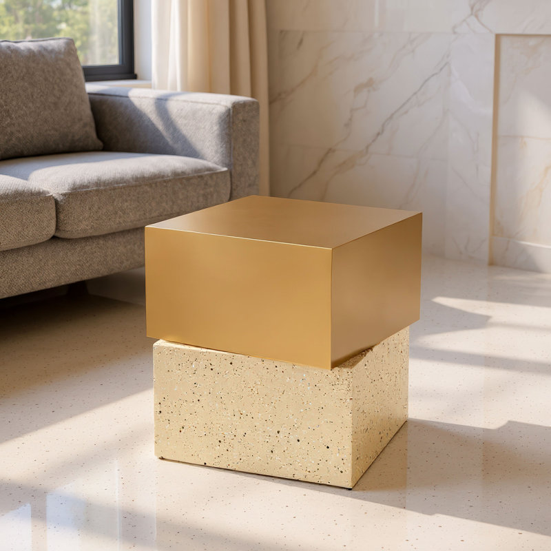 Table d'appoint Cinza or et beige