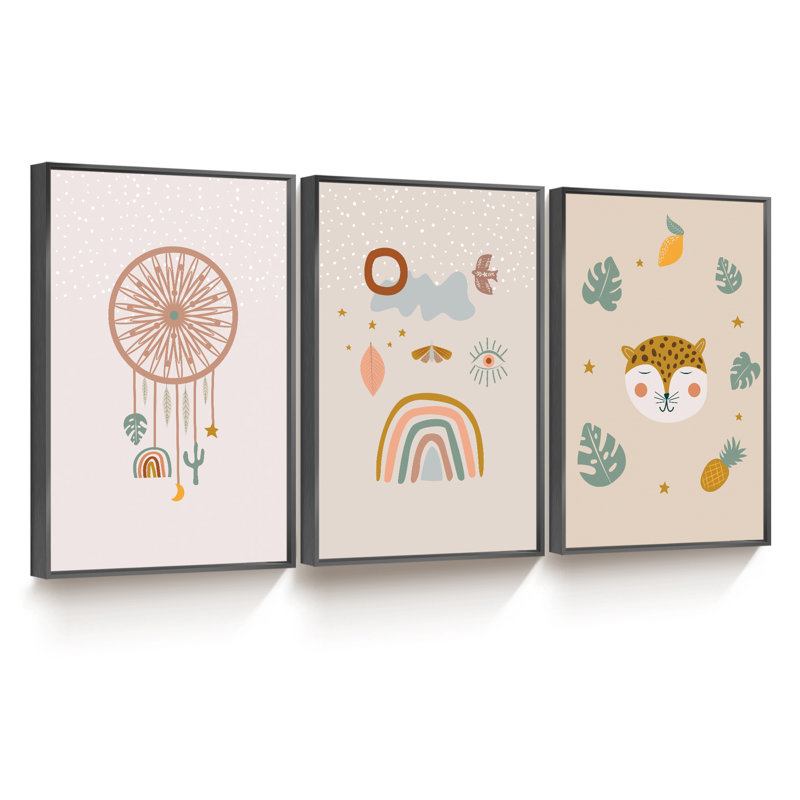 3 - Pieces, Black, 24" H x 48" W x 1.5" D