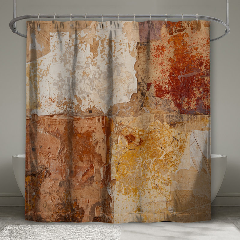 Rideaux de douche texturés terreux très longs, L 70 po x H 84 po