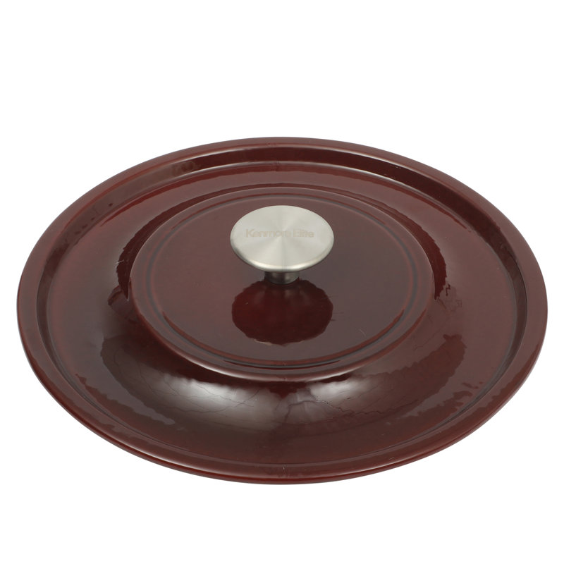 Cocotte en fonte avec couvercle et émail métallique Kenmore Oak Park, Rouge métallique