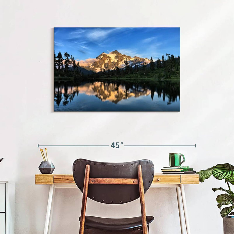 Mont Shuksan sur le lac de l'image, H 24 po x l 36 po