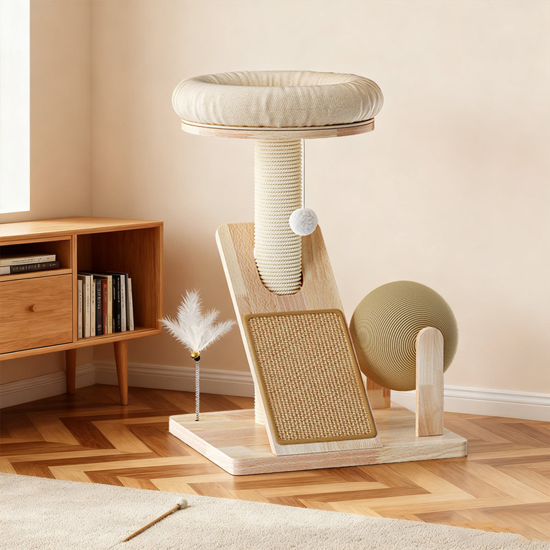 Solid Wood Multi-Functional Cat Tree