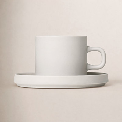 PILAR Stoneware Coffee Mug & Saucer