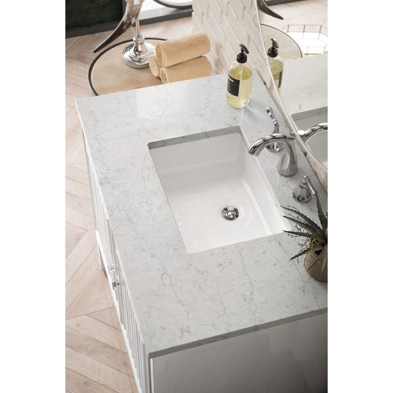 Athens 36'' W Single Vanity, Eternal Jasmine Pearl, Glossy White, 8" Widespread