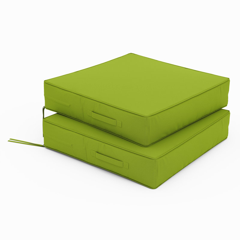 Coussins de siège d'extérieur (ensemble de 2), Vert gazon, L 24 po x P 24 po, 5 pouces