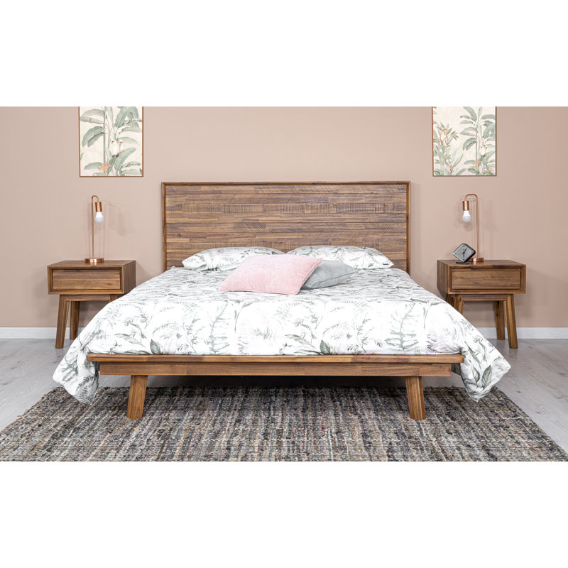 Ezechias 1-Drawer Acacia Nightstand