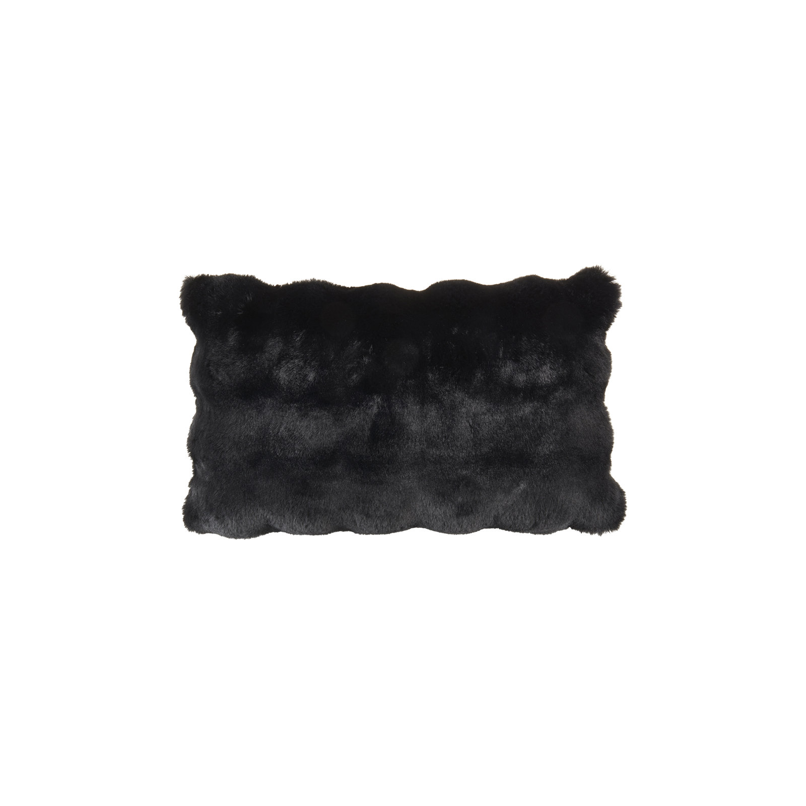 Cozy Bubble Faux Fur Pillow Cover, Black, Down, Rectangle 12" H x 20" W