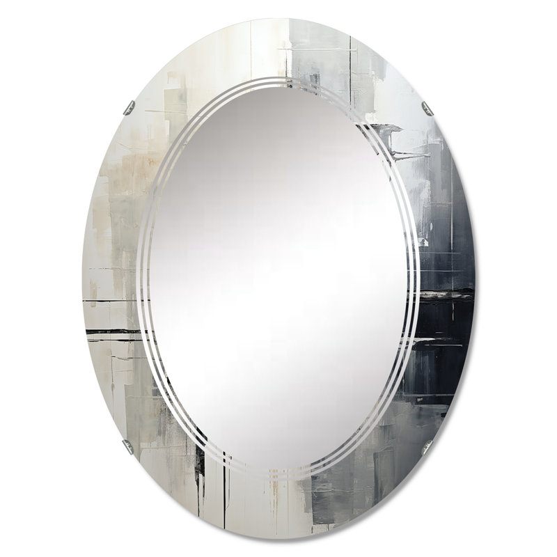 Mekbuda - Miroir mural moderne ovale, 30 po x 20 po