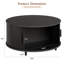 31.5" Modern Round Coffee Table With 360° Curved Sliding Door-1323270121