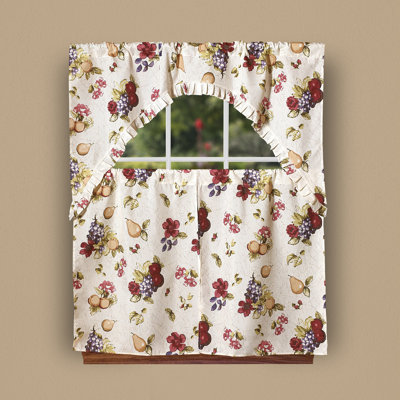 Wolfforth Floral Swag Kitchen Curtain