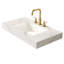 Meuble-lavabo de salle de bain luxueux en pierre frittée Mid-Century