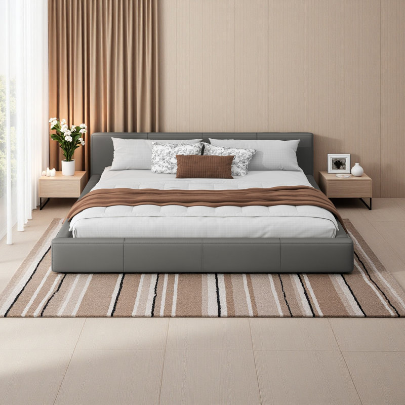 Stylish Upholstered Bed, King