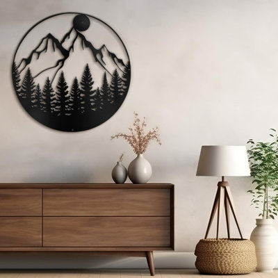 Sunset Modern Abstract Wall Accent Sculpture Hanging Decoration Metal Wall Decor