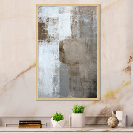 Grey Meets Brown Abstract Art II Framed On Canvas Print