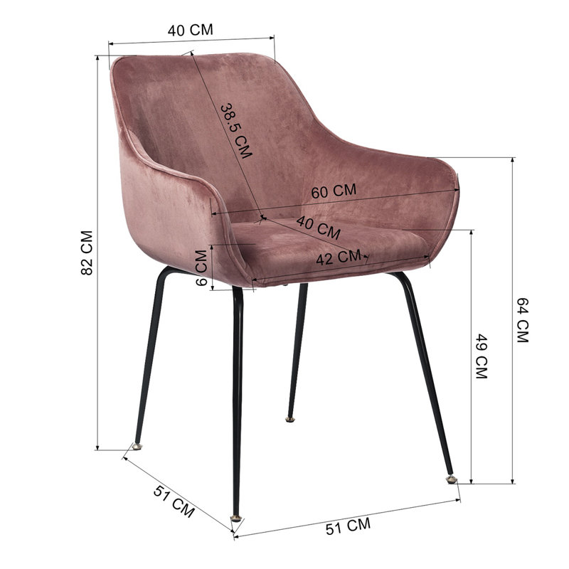 Abert 49cm H Tufted Cotton Upholstered Armchair, Pink