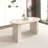 Kitchen Extendable Dining Table For 4-8 People, Oval Kitchen Table With Wooden Strip Base For Family Living Room-1795385778