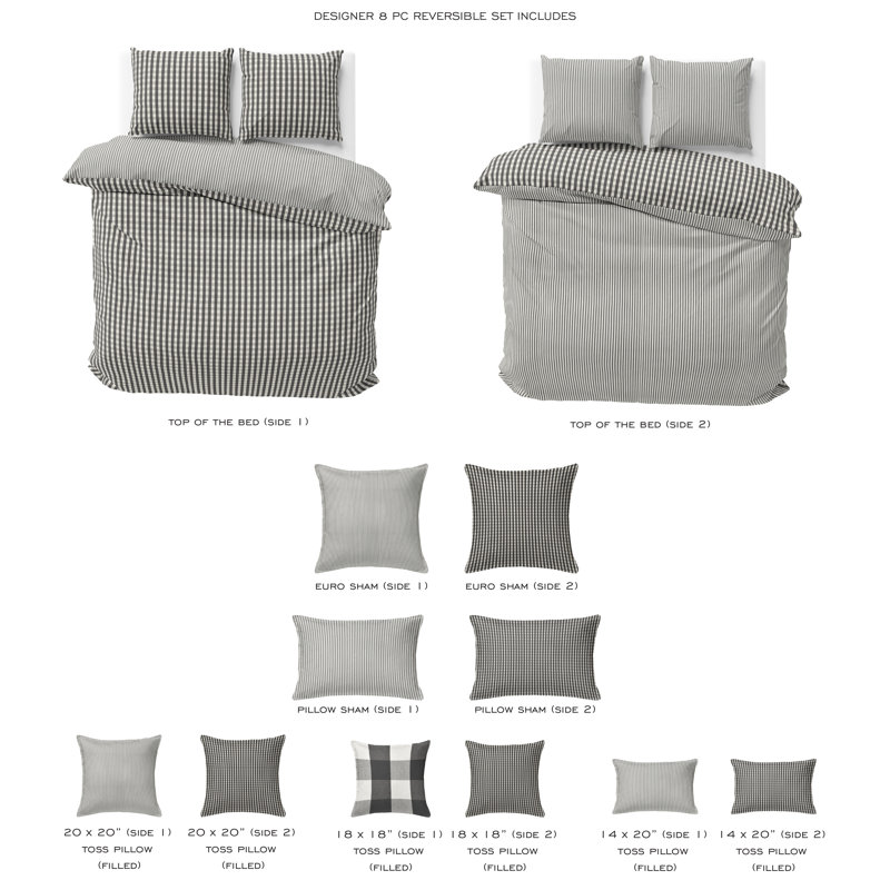 Ensemble de couvre-lit 8 pièces, Cal. Couvre-lit très grand + 7 pièces supplémen, Fer