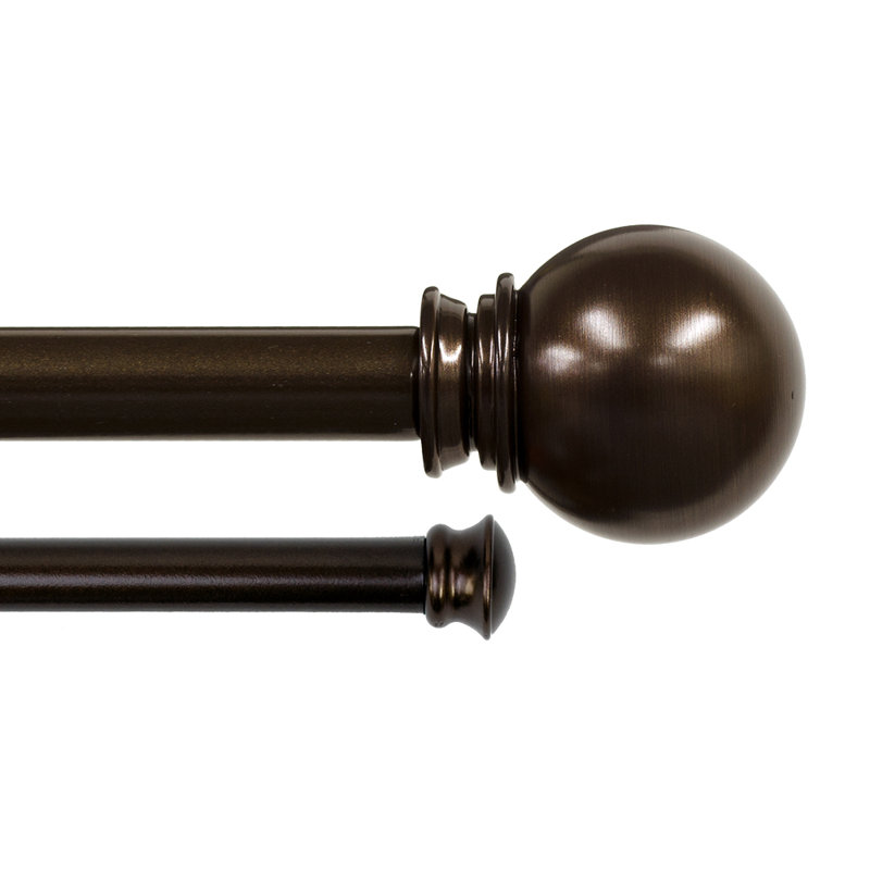 Tringle à rideaux double réglable 42 "à 120" Havsa, Bronze