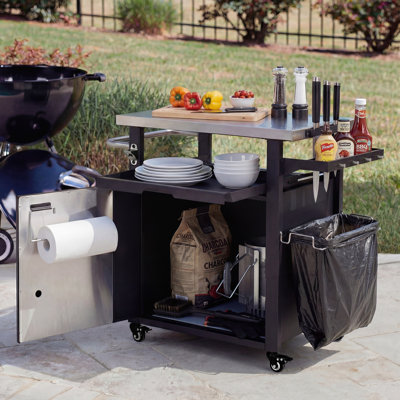 39.5" Outdoor Grill Cart with Storage Cabinet