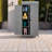 Outdoor Wooden Storage Shed With Metal Top Tall Vertical Tool Cabinet For Backyard Garden Patio Lawn