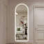 Miroir mural pleine longueur 65 po x 21 po DEL, conception à arche symétrique, éclairage à intensité variable 3 couleurs, incassable