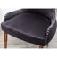 Chaise contemporaine en velours gris - rembourrée avec un matériau fin, dossier incurvé, garniture en métal élégante, pieds d'appoint en bois d'hévéa, avec mousse dense, design, robustesse décorative-773200297
