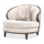 Fauteuil demi-tonneau en velours Camellia Field CAL117