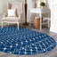 Tapis bleu / blanc en chenille / polyester tissé à la machine Briehn-1319534092
