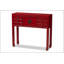 Console Almat, classique et antique, 6 tiroirs, 2 portes, rouge H 33,46 po x l 37,80 po x P 11,81 po