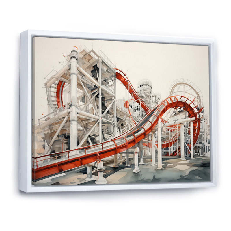 Rollercoaster Symphony II, H 24 po x l 32 po x P 1 po, Cadre flottant blanc