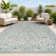 Hagerman Vintage Filigree Textured Weave Gray/Teal Indoor/Outdoor Rug