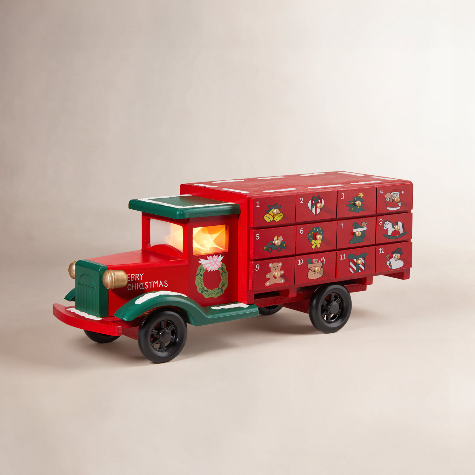 Wooden Christmas Truck Advent Calendar